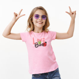 Schattig roze en zwart liefde Bug Kind T-shirt