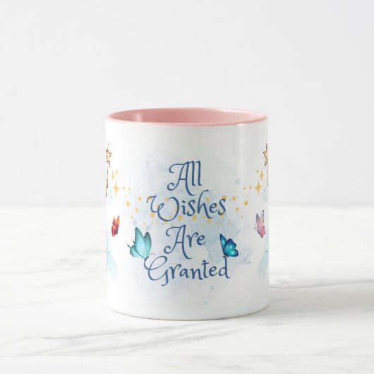 Schattig roze fee Alle wensen worden ingewilligd Mok (Midden)