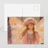 Schattig roze fee fantasy schilderij briefkaart (Voorkant / Achterkant)