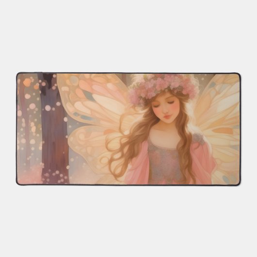 Schattig roze fee fantasy schilderij bureaumat (Voorkant)