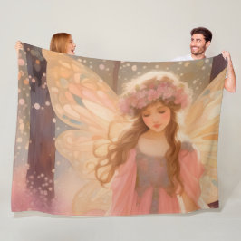 Schattig roze fee fantasy schilderij fleece deken