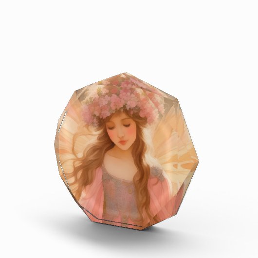 Schattig roze fee fantasy schilderij fotoblokken (Rechts)