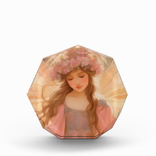 Schattig roze fee fantasy schilderij fotoblokken (Voorkant)