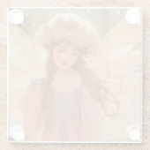 Schattig roze fee fantasy schilderij glazen onderzetter (Achterkant)
