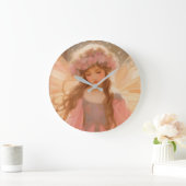 Schattig roze fee fantasy schilderij grote klok (Huis)