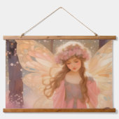 Schattig roze fee fantasy schilderij hangend wandkleed (Voorkant)