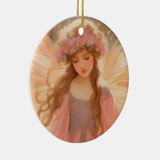 Schattig roze fee fantasy schilderij keramisch ornament (Rechts)