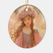 Schattig roze fee fantasy schilderij keramisch ornament (Links)