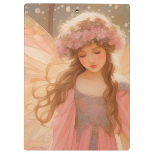 Schattig roze fee fantasy schilderij klembord (Achterkant)