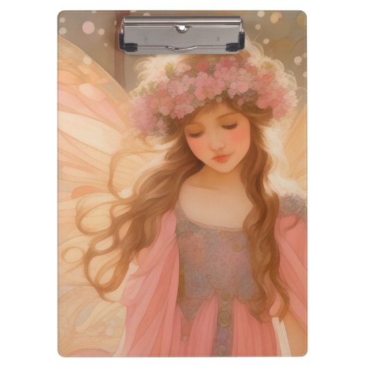 Schattig roze fee fantasy schilderij klembord (Voorkant)
