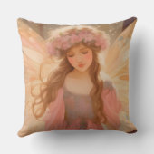 Schattig roze fee fantasy schilderij kussen (Achterkant)