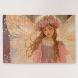 Schattig roze fee fantasy schilderij legpuzzel