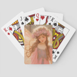 Schattig roze fee fantasy schilderij pokerkaarten