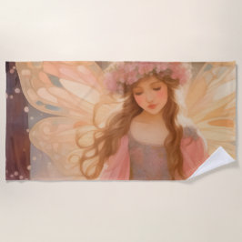 Schattig roze fee fantasy schilderij strandlaken