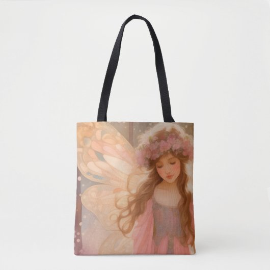 Schattig roze fee fantasy schilderij tote bag (Voorkant)