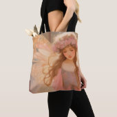 Schattig roze fee fantasy schilderij tote bag (Dichtbij)