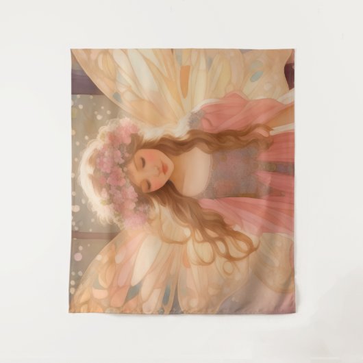 Schattig roze fee fantasy schilderij wandkleed (Voorkant)