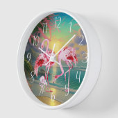 schattig roze flamingo houdt van strandhuis (Hoek)