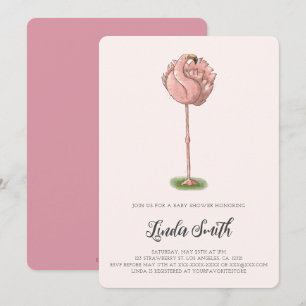 Schattig Roze Flamingo Meisje Baby Shower Kaart