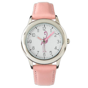 schattig roze flamingo meisje's horloge