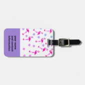 schattig roze flamingo ontwerp aangepast bagagelab bagagelabel (Voorkant horizontaal)