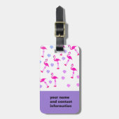 schattig roze flamingo ontwerp aangepast bagagelab bagagelabel (Voorkant verticaal)
