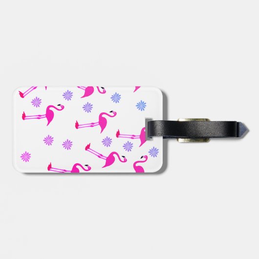 schattig roze flamingo ontwerp aangepast bagagelab bagagelabel (Achterkant horizontaal)