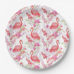 Schattig roze flamingo patroon feestje papieren bordje