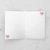 Schattig Roze Flamingo, Tiara, Lace, Bow Kaart (Binnen)