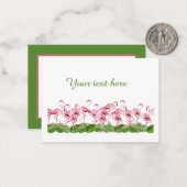 schattig roze flamingo voegt tekst toe notitiekaartje (Voorkant / Achterkant in situ)