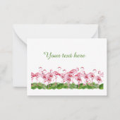 schattig roze flamingo voegt tekst toe notitiekaartje (Voorkant)