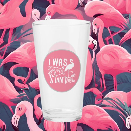schattig roze flamingo woord glas