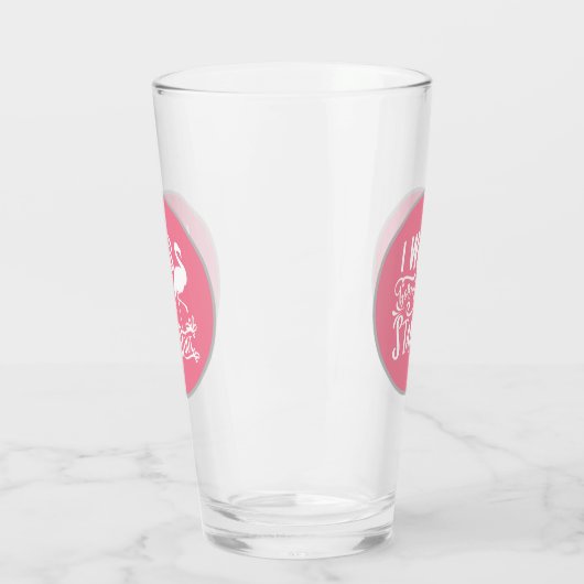 schattig roze flamingo woord glas (Links)