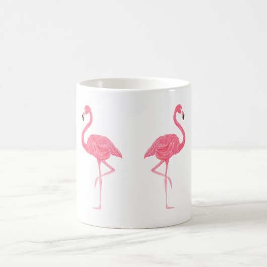 Schattig roze Flamingo's Illustratie Koffiemok (Center)