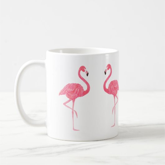 Schattig roze Flamingo's Illustratie Koffiemok (Links)
