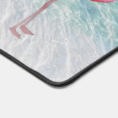 Schattig roze flamingo's tropisch strand bureaumat (Hoek)