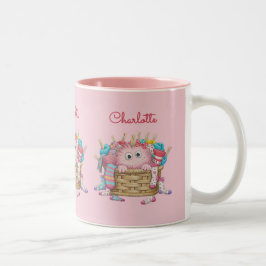 Schattig Roze Fluffy Sock Monster Kinderen Ontwerp Tweekleurige Koffiemok