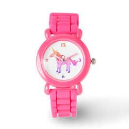 Schattig Roze Geel Regenboog Eenhoorn Meisje Horloge