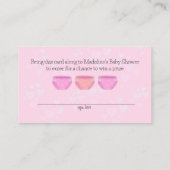 Schattig roze geel rubber eend Baby shower Informatiekaartje (Achterkant)
