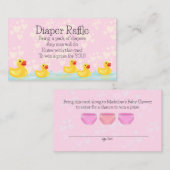 Schattig roze geel rubber eend Baby shower Informatiekaartje (Voorkant / Achterkant)