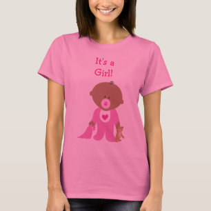 Schattig roze gekleed Baby kraamshirt T-shirt