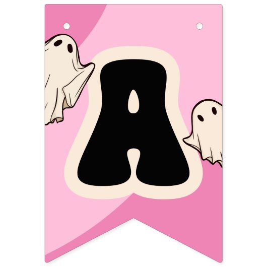 Schattig roze gelukkig Halloween Party Vlaggetjes (Tweede vlag)