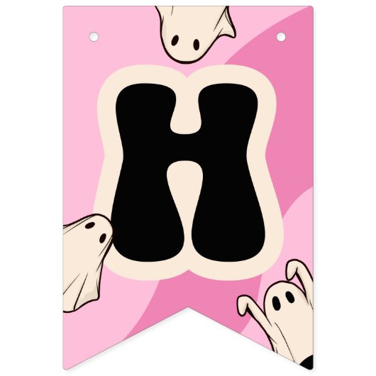 Schattig roze gelukkig Halloween Party Vlaggetjes (Eerste vlag)