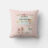 Schattig Roze Geruit Sierkussen voor Baby Show (Voorkant)