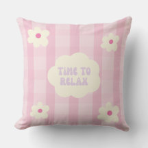 Schattig Roze Gingham Bloemen Tijd om te Ontspanne