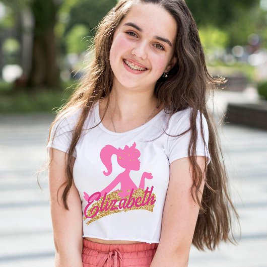 Schattig roze glitter sparkly Girlish T-shirt