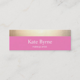 Schattig roze goud gestreept modern mini visitekaartje