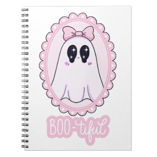 Schattig Roze Griezelige Geest BOE-tifull Kawaii Notitieboek