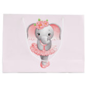 Schattig Roze & Grijs Olifant Ballerina Groot Cadeauzakje (Achterkant)