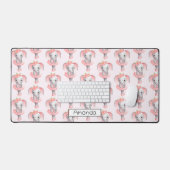 Schattig roze & grijs olifant ballerina patroon bureaumat (Keyboard & Muis)